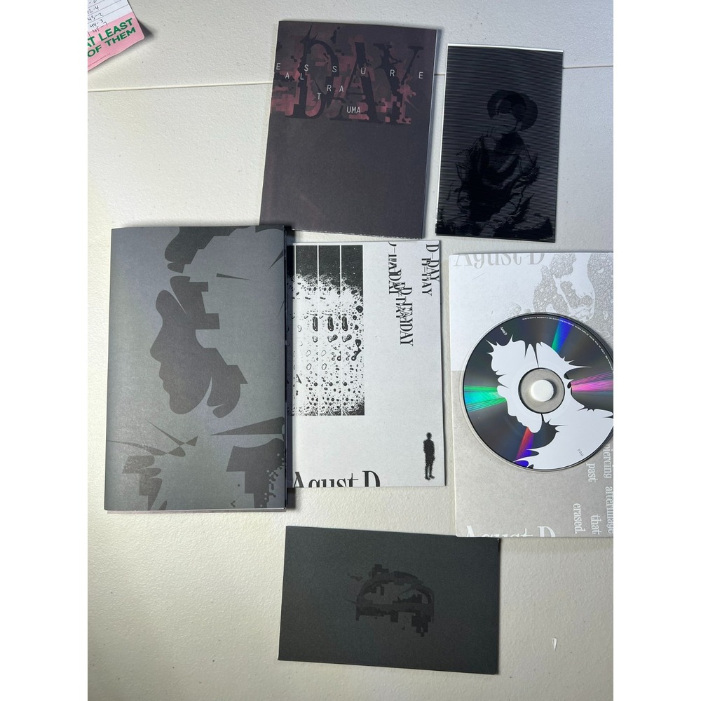 Agust D Suga BTS D-DAY Album Version 01 Black CD Photobook Lyric Poster Set 2023